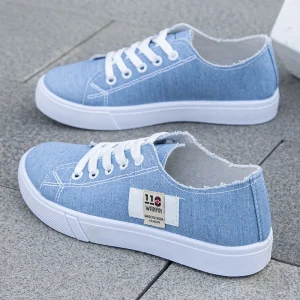 2025 Spring Summer Women Canvas Sneaker Low Top Denim Sneakers Ladies Popular Flat Canvas Board Shoes Female Sapatos Femininos